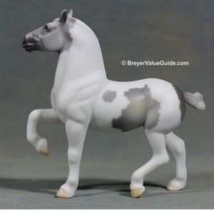 Breyer Stablemates G3 Belgian model in a matte‎ grey pinto finish